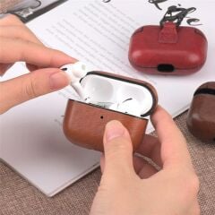 Airpods Pro 2.Nesil Kancalı Deri Kılıf -  Siyah