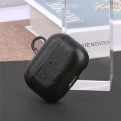 Airpods Pro 2.Nesil Kancalı Deri Kılıf -  Siyah