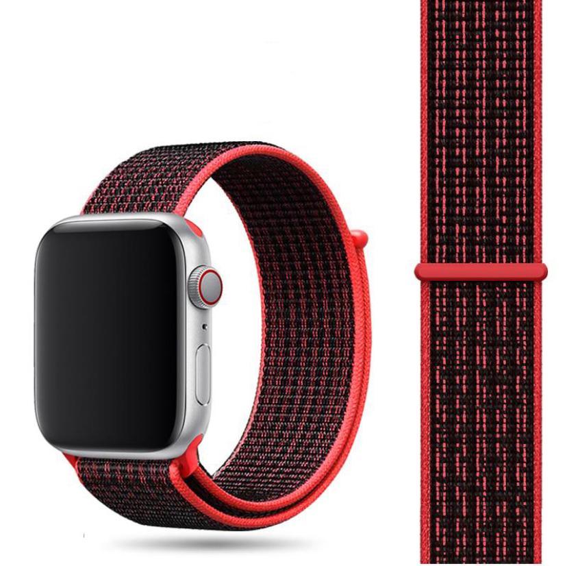 Apple Watch Loop Örgü Kordon - Red Black