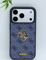 iPhone Guess Lansman Deri Kılıf - Lacivert