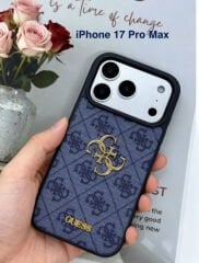 iPhone Guess Lansman Deri Kılıf - Lacivert