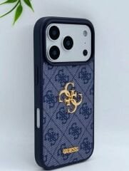 iPhone Guess Lansman Deri Kılıf - Lacivert
