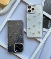 iPhone Simli Fiyonk Şeffaf Silicon Kılıf