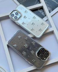 iPhone Simli Fiyonk Şeffaf Silicon Kılıf