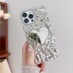 iPhone Kalpli Silver Aynalı Silicon Kılıf