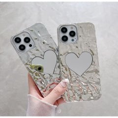 iPhone Kalpli Silver Aynalı Silicon Kılıf