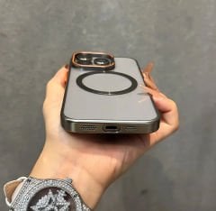 iPhone Nucleus Şeffaf MagSafe Kılıf - Titanyum Naturel