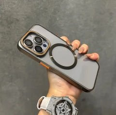 iPhone Nucleus Şeffaf MagSafe Kılıf - Titanyum Naturel