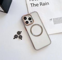 iPhone Nucleus Şeffaf MagSafe Kılıf - Titanyum Naturel