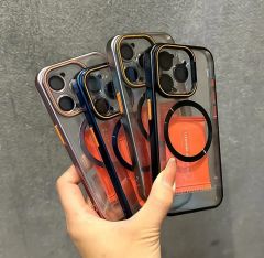 iPhone Nucleus Şeffaf MagSafe Kılıf - Mavi Naturel
