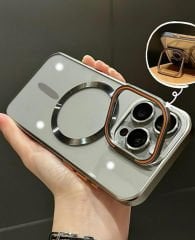 iPhone Nucleus Şeffaf MagSafe Kılıf - Mavi Naturel