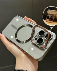 iPhone Nucleus Şeffaf MagSafe Kılıf - Siyah
