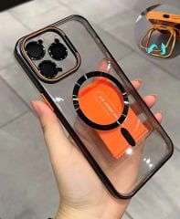 iPhone Nucleus Şeffaf MagSafe Kılıf - Siyah