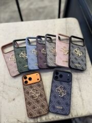 iPhone Guess Lansman Deri Kılıf - Yeşil