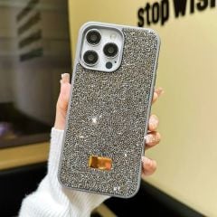 iPhone Swarovski Taşlı Kılıf - Titanyum Gri