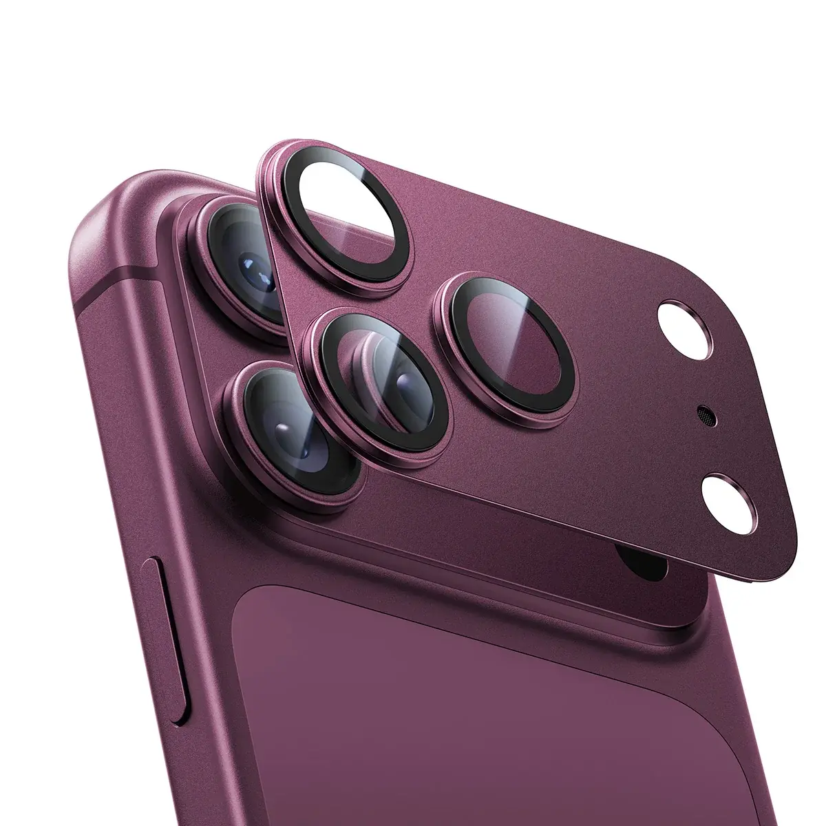 iPhone Full Kamera Lens Koruyucu - Burgonya