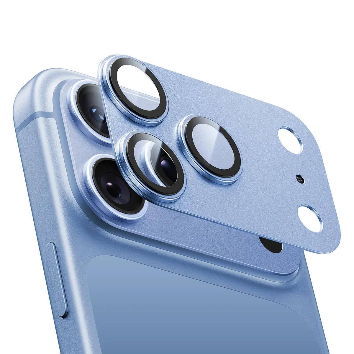 iPhone Full Kamera Lens Koruyucu - Sky Blue