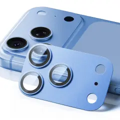 iPhone Full Kamera Lens Koruyucu - Sky Blue