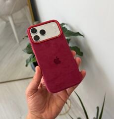 iPhone Süet MagSafe Kılıf - Bordo