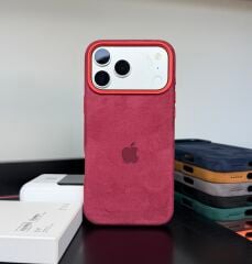 iPhone Süet MagSafe Kılıf - Bordo