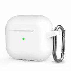 Airpods 4.Nesil Kancalı Silicon Kılıf - Beyaz
