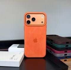 iPhone Süet MagSafe Kılıf - Turuncu