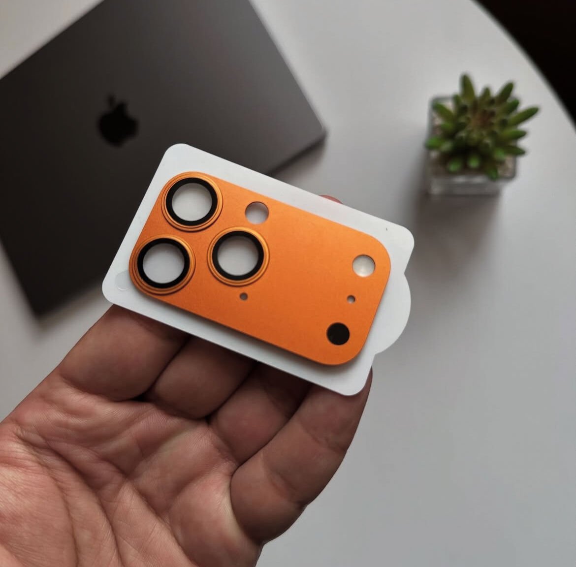 iPhone 17 Full Kamera Lens Koruyucu - Turuncu