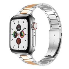 Apple Watch Çelik Loop Kordon - Gümüş/Rose