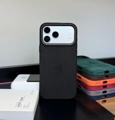 iPhone Süet MagSafe Kılıf - Siyah